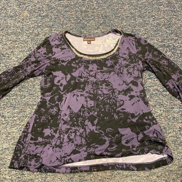 Dana Buchman Tops - Dana Buchman Purple Marble Sequence Top sz. L
